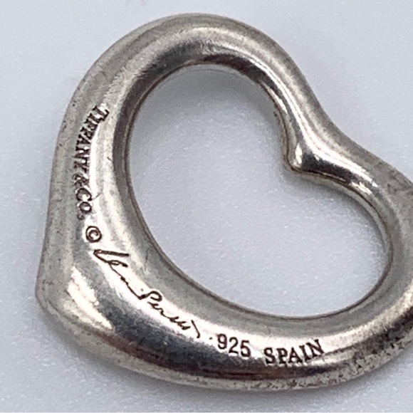 Authentic Tiffany & Co 925 Silver Elsa Peretti Open Heart 16mm Pendant - Picture 3 of 8